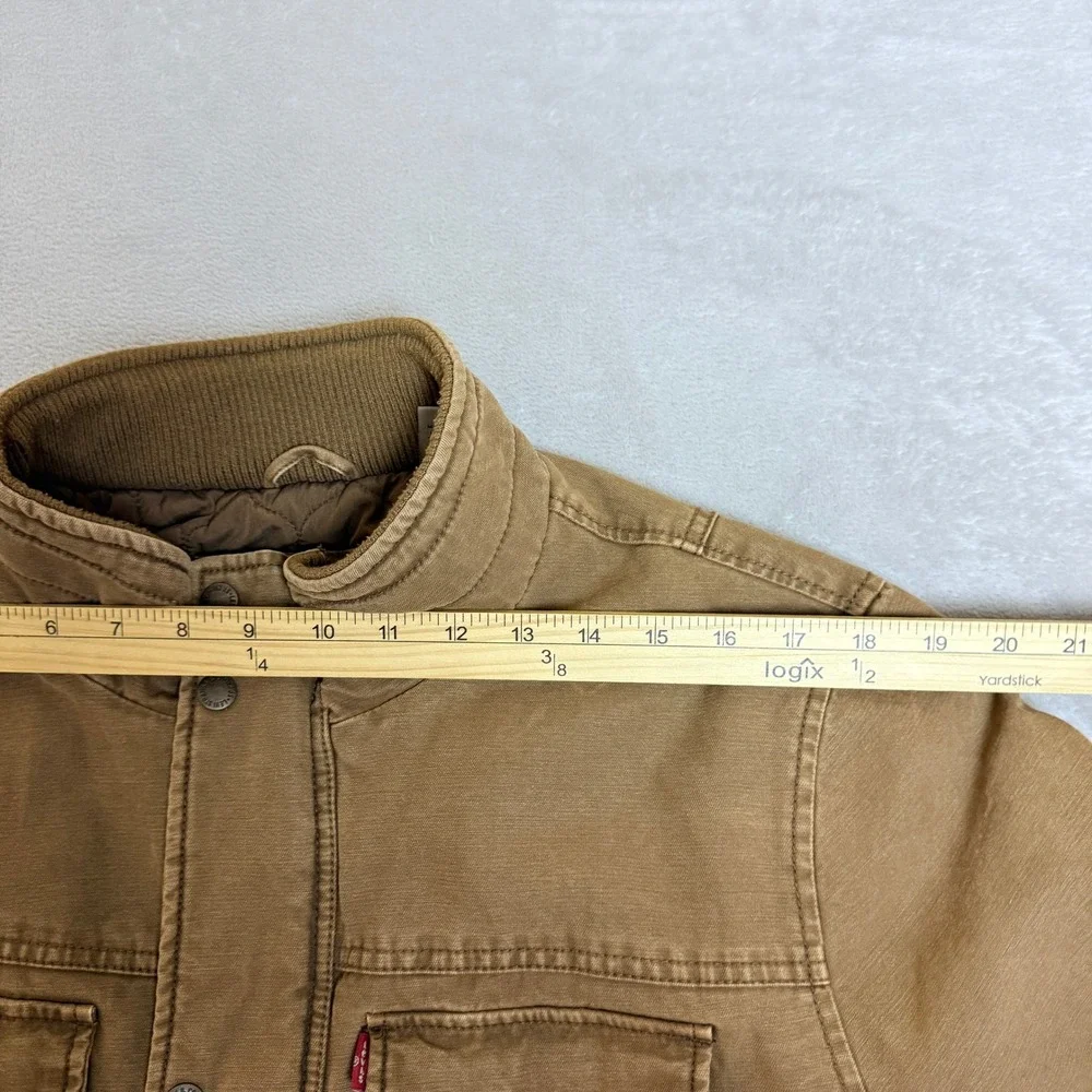 Levis Military Field Jacket Mens Large Brown Cotton Quilted Utility Workwear